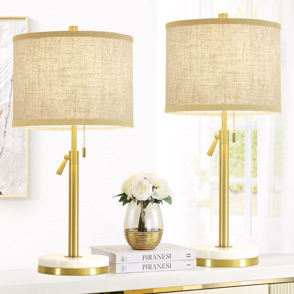 Mercer41 Naw Adjustable Height Bedside Lamps Marble Table Lamps with